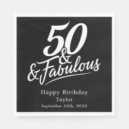 50才のお誕生日おめでとう エレガントな筆記体 カスタムデザイン スタンダードランチョンナプキン