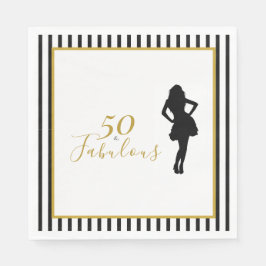 50才のファブリカス ブラックゴールド 誕生日パーティー ナプキン スタンダードランチョンナプキン