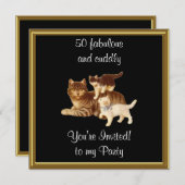 50才の素敵でかわいい誕生日パーティー 招待状 (正面/裏面)