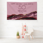 50才の華やかなバラ色の50歳の誕生日 横断幕 (インサイチュ)