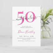 50才の華麗なる誕生日 ピンクの50歳の誕生日 招待状 (スタンド正面)