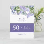50才の華麗なライラックの水彩画 II 招待状 (スタンド正面)