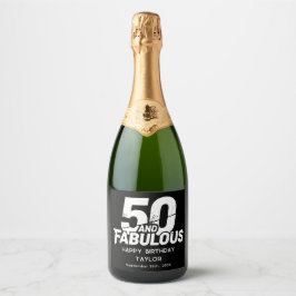 50才は素晴らしい ゴージャス グランジ ダスト カスタムデザイン スパークリングワインラベル
