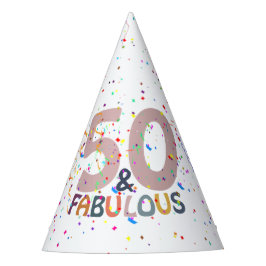 50才は素晴らしい!ピンクの紙吹雪のトレンディーな誕生日 パーティーハット