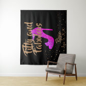 50才素敵!キラキラガーリーピンクゴールド文字 タペストリー (インサイチュ)