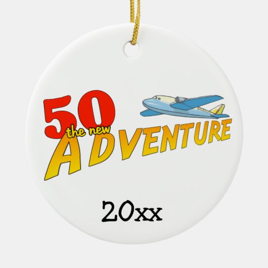 50新しい冒険飛行機記念オーナメント セラミックオーナメント (正面)