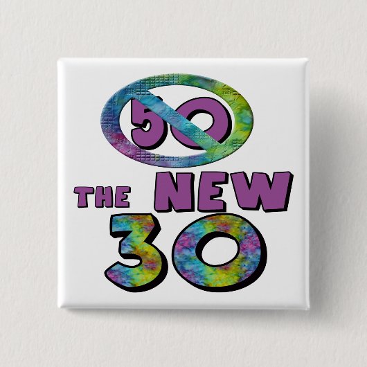 50新しい30の第50誕生日プレゼント 缶バッジ (正面)