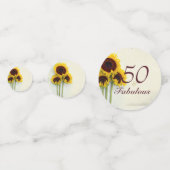 50日ひまわり素朴50歳の誕生日テーブル コンフェッティ (正面)