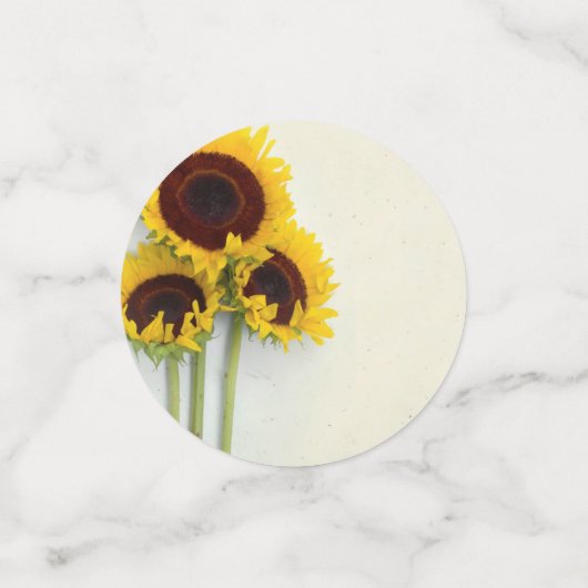 50日ひまわり素朴50歳の誕生日テーブル コンフェッティ (スモール正面)