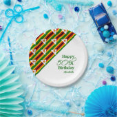 50日パーソナライズされた誕生日ジンバブエ国旗 ペーパープレート (パーティー)