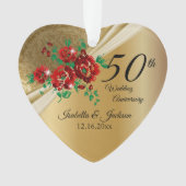 50日💞金ゴールド結婚フローラ記念日 オーナメント (正面)