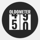 50日50誕生日おもしろいギフト男性女性回転計49 ラウンドシール (正面)