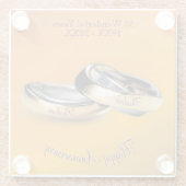 50日✨💛ゴールデン結婚リングや輪記念日 ガラスコースター (裏面)