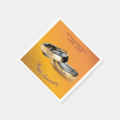 50日✨💛ゴールデン結婚リングや輪記念日 スタンダードカクテルナプキン (角)