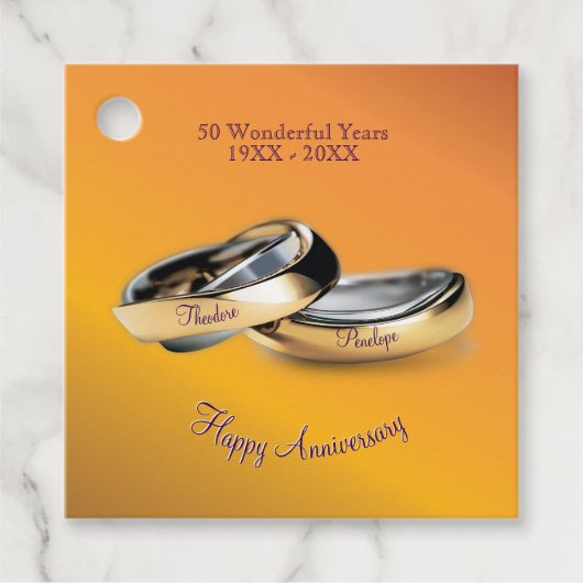 50日✨💛ゴールデン結婚リングや輪記念日 フェイバータグ (正面)