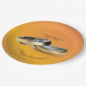 50日✨💛ゴールデン結婚リングや輪記念日 ペーパープレート (アングル)