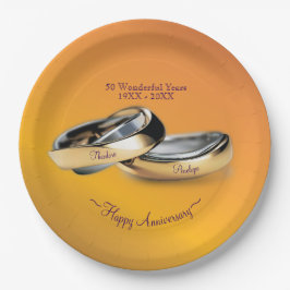 50日✨💛ゴールデン結婚リングや輪記念日 ペーパープレート