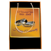 50日✨💛ゴールデン結婚リングや輪記念日 ミディアムペーパーバッグ (正面)