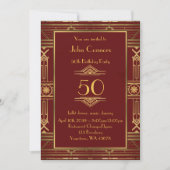 50日,誕生日招待マン50日,ギャツビースタイル 招待状 (正面)