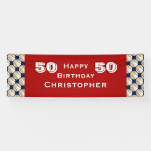 50日・55日バースデーパーティー野球名前赤