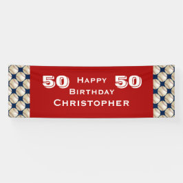 50日・55日バースデーパーティー野球名前赤 横断幕