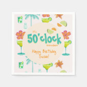 50時どこかのパーティーテーマ スタンダードカクテルナプキン (正面)