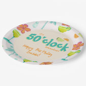 50時どこかのパーティーテーマ ペーパープレート (アングル)