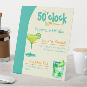 50時どこかのパーティーテーマ 台座サイン