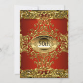 50最高の日金ゴールドブルゴーニュ誕生日パーティー 招待状 (正面)