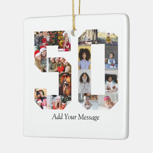 50枚のフォトコラージュ セラミックオーナメント (左)