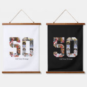 50枚のフォトコラージュ 吊り下げ型タペストリー (ダブル)