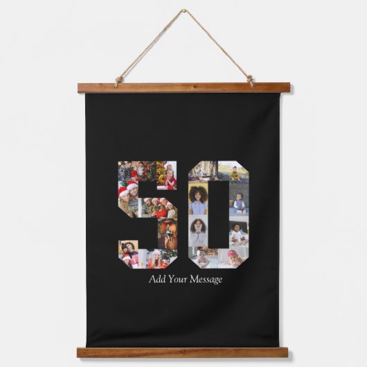 50枚のフォトコラージュ 吊り下げ型タペストリー (正面2)