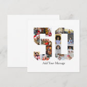 50枚の写真のモザイクアート サンキューカード (正面/裏面)