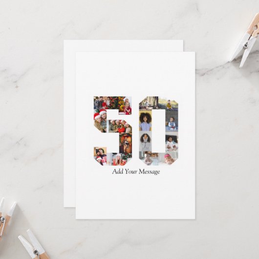 50枚の写真の壁掛け カード (正面/裏面インサイチュ)