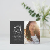 50枚の写真の誕生日の招待状を作成しています ポストカード (スタンド正面)