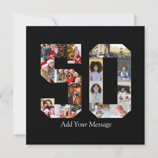 50枚の写真の コラージュ シーズンカード (正面)