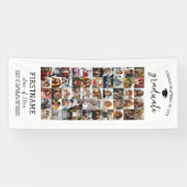 50枚の写真コラージュ　卒業式　モダン　ミニマル　ホワイト 横断幕 (横)