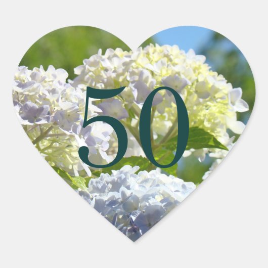 50枚の切手 50歳の誕生日ステッカー ハートシール (正面)