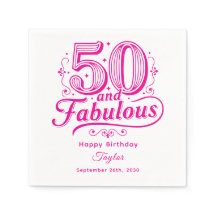 50歳おめでとうお祭りスワール ピンクの華やかデザイン