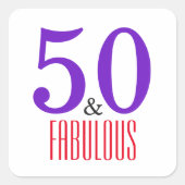 50歳おめでとう！エレガントな節目のお祝いに スクエアシール (正面)