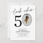50歳おめでとう!エレガントな50歳の誕生日写真 招待状 (正面)