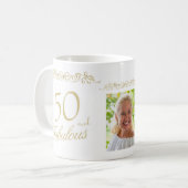 50歳おめでとう オーナメント 50歳の誕生日 写真入り コーヒーマグカップ (正面左)