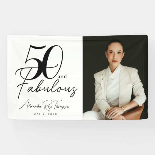 50歳おめでとう!ゴージャスな50歳の誕生日パーティー 横断幕 (横)