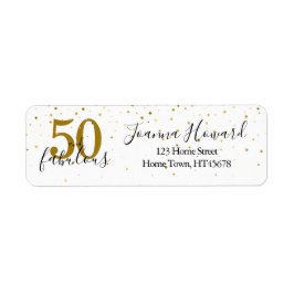 50歳おめでとう ゴールドスター 誕生日 返信先住所 ラベル