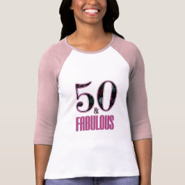 50歳おめでとう タイポグラフィ ブラック ピンク 50歳の誕生日 Tシャツ