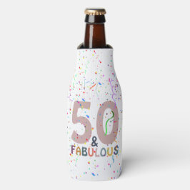 50歳おめでとう ピンクの紙吹雪の誕生日お祝い ボトルクーラー