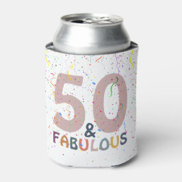 50歳おめでとう ピンクの紙吹雪の誕生日お祝い 缶クーラー