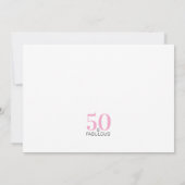 50歳おめでとう ピンクの50歳の誕生日 招待状 (裏面)
