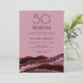 50歳おめでとう ピンクアゲート 50歳の誕生日 招待状 (スタンド正面)
