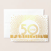 50歳おめでとう!ファビュラスなバースデー アールデコ調 箔カード (封筒付き正面)